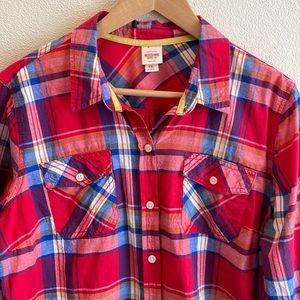 Mossimo Supply Co Plaid button up shirt | red and blue | size extra large